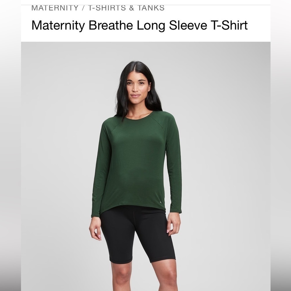 Maternity Breathe Long Sleeve T-Shirt- RED- size L - Picture 4 of 5